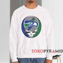 Seattle Seahawks Grateful Dead Shirt White Sweatshirt