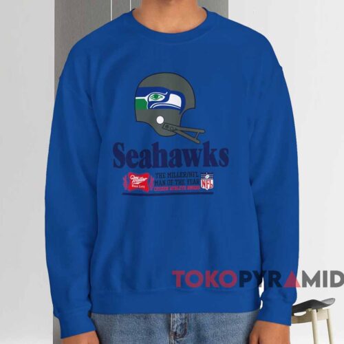 Seattle Seahawks Miller High Life Nfl Shirt Blue Sweatshirt