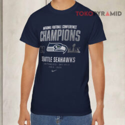 Seattle Seahawks Nike 2025 Nfc Champions Team Nation Navy T shirt