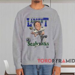 Seattle Seahawks Steve Largent Caricature Shirt Grey Sweatshirt