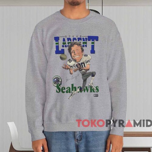 Seattle Seahawks Steve Largent Caricature Shirt Grey Sweatshirt