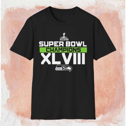Seattle Seahawks Super Bowl Xlviii Champions Shirt Black T shirt