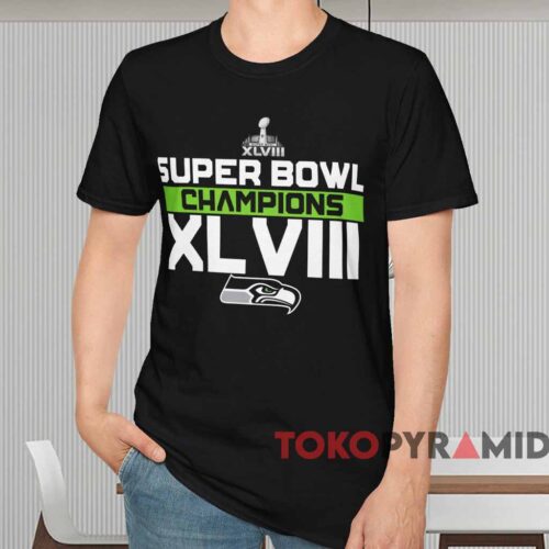 Seattle Seahawks Super Bowl Xlviii Champions Shirt Black T shirt