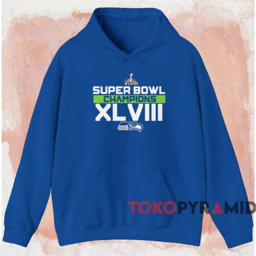 Seattle Seahawks Super Bowl Xlviii Champions Shirt Blue Hoodie