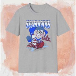 Seattle Seahawks Taz Looney Tunes Shirt Grey T shirt