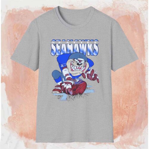 Seattle Seahawks Taz Looney Tunes Shirt Grey T shirt