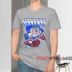 Seattle Seahawks Taz Looney Tunes Shirt Grey T shirt