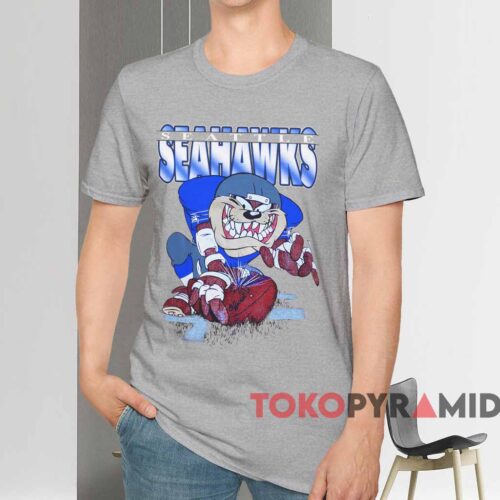 Seattle Seahawks Taz Looney Tunes Shirt Grey T shirt
