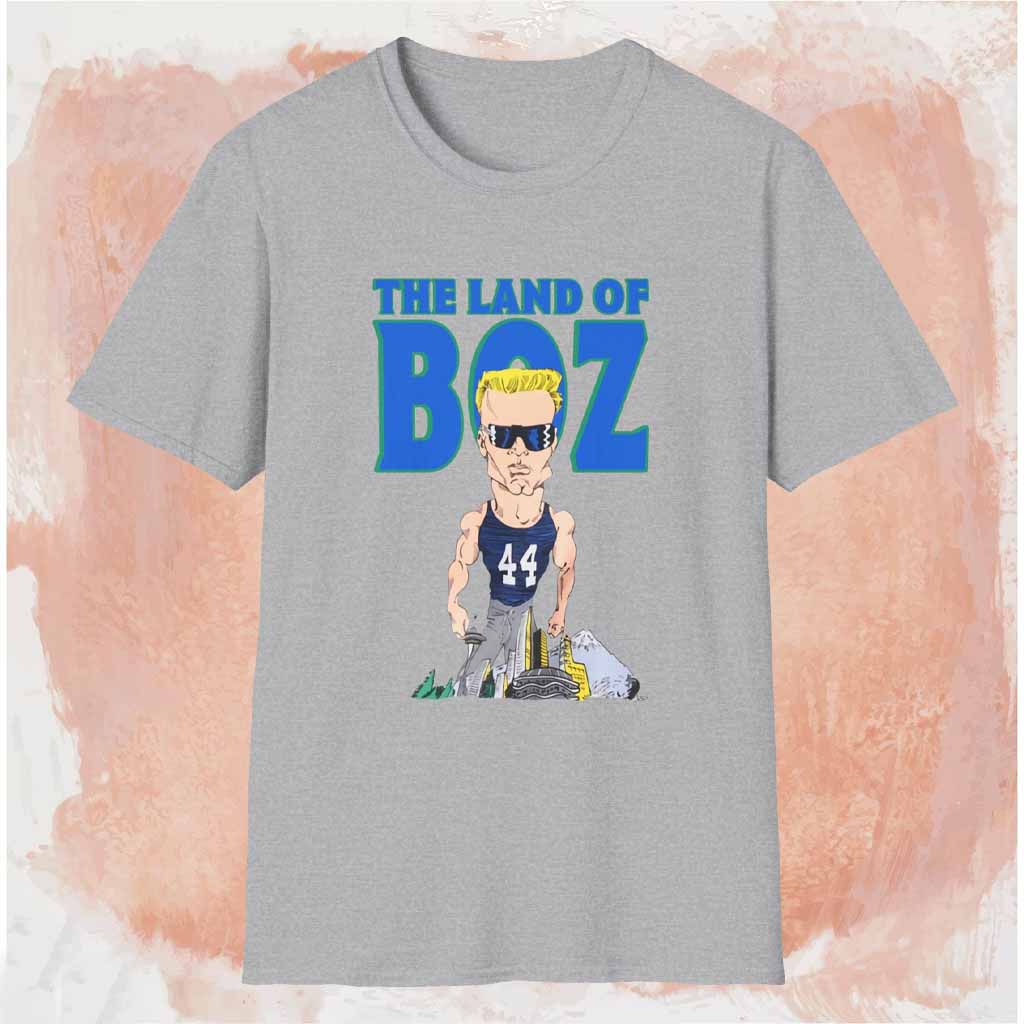 Seattle Seahawks The Land Of Boz Shirt Grey T shirt Seattle Seahawks The Land Of Boz Shirt Grey T shirt