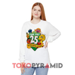 Sesame Street 25th Anniversary Shirt 4 Sesame Street 25th Anniversary White Long sleeved
