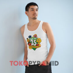 Sesame Street 25th Anniversary Shirt 2 Sesame Street 25th Anniversary White Tank Top
