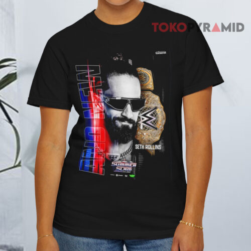 Seth Rollins And Paul Heyman And New Summerslam Black T shirt Seth Rollins And Paul Heyman And New Summerslam Black T shirt