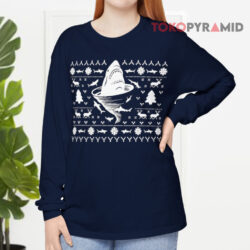Shark Tornado Inspired Ugly Christmas Long sleeved