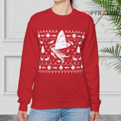Shark Tornado Inspired Ugly Christmas Sweatshirt 4 Shark Tornado Inspired Ugly Christmas Red Sweatshirt