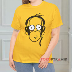 Simpsons Homer Headphones Yellow T shirt