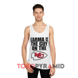 Singer Taylor Karma Is The Guy On The Chiefs Shirt 2 Singer Taylor Karma Is The Guy On The Chiefs White Tank Top