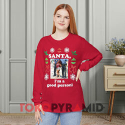 Snooki Santa I'm A Good Person Christmas Red Long sleeved