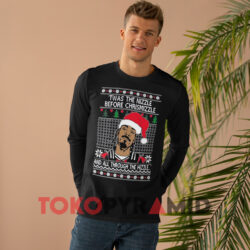 Snoop Dogg Twas The Nizzle Ugly Christmas Black Long sleeved