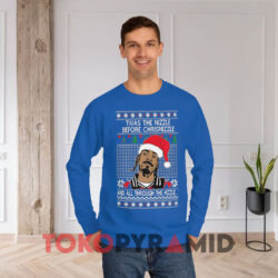 Snoop Dogg Twas The Nizzle Ugly Christmas Blue Sweatshirt