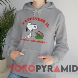 Snoopy Happiness Is Sharing The Holiday T-shirt 3 Snoopy Happiness Is Sharing The Holiday T shirt Grey Hoodie