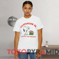 Snoopy Happiness Is Sharing The Holiday T shirt White T shirt