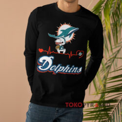 Snoopy Miami Dolphins Heartbeat Shirt 4 Snoopy Miami Dolphins Heartbeat Long sleeved