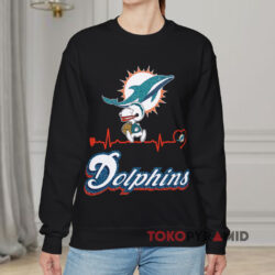 Snoopy Miami Dolphins Heartbeat Shirt 3 Snoopy Miami Dolphins Heartbeat Sweatshirt