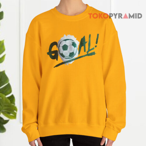 Soccer Ball Goal Yellow Sweatshirt Soccer Ball Goal Yellow Sweatshirt