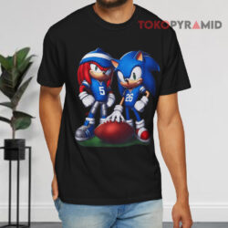 Sonic And Knuckles Detroit Lions Football Black T shirt