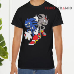 Sonic The Hedgehog Sanic And Shedew Adventure Black T shirt
