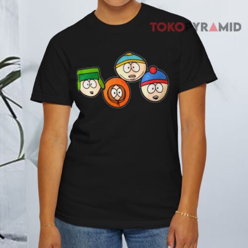 South Park Kenny Kyle Eric Stan Black T shirt