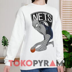 Spider-Man Brooklyn Nets T-shirt 2 Spider man Brooklyn Nets T shirt White Sweatshirt