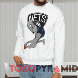 Spider-Man Brooklyn Nets T-shirt 3 Spider man Brooklyn Nets T shirt White Sweatshirt