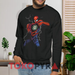 Spider-Man Oakland Athletics Logo T-shirt 3 Spider man Oakland Athletics Logo T shirt Black Sweatshirt