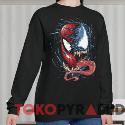 Spider man Venom Mask Split T shirt Black Sweatshirt