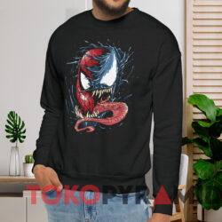 Spider man Venom Mask Split T shirt Black Sweatshirt