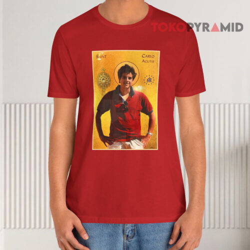 St Carlo Acutis Red T shirt St Carlo Acutis Red T shirt
