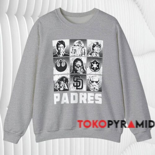 Star Wars Padres Heroes And Villains Shirt Grey Sweatshirt Star Wars Padres Heroes And Villains Shirt Grey Sweatshirt