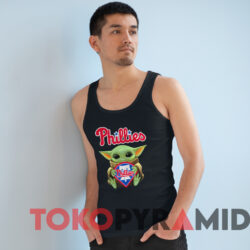 Star Wars Philadelphia Phillies Baby Yoda Hug T-shirt 4 Star Wars Philadelphia Phillies Baby Yoda Hug T shirt Black TankTop