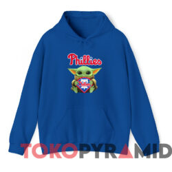 Star Wars Philadelphia Phillies Baby Yoda Hug T-shirt 2 Star Wars Philadelphia Phillies Baby Yoda Hug T shirt Blue Hoodie