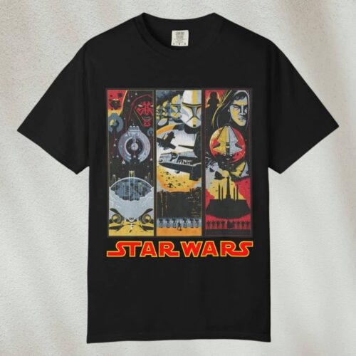 Star Wars The Phantom Menace Panel Shirt Black T shirt Star Wars The Phantom Menace Panel Shirt Black T shirt