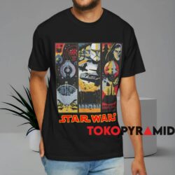Star Wars The Phantom Menace Panel Shirt Black T shirt