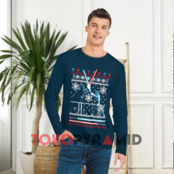 Star Wars Vader Luke Duel Ugly Christmas Sweatshirt 2 Star Wars Vader Luke Duel Ugly Christmas Navy Long sleeved
