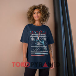 Star Wars Vader Luke Duel Ugly Christmas Navy T shirt