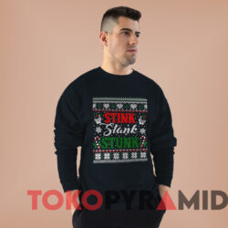 Stink Stank Stunk Funny Christmas Ugly Sweatshirt Black Sweatshirt