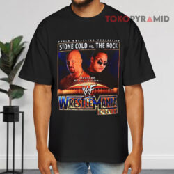 Stone Cold Vs The Rock Wwf Wrestlemania X seven Black T shirt
