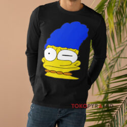 Stretched Marge Simpsons Shirt 4 Stretched Marge Simpsons Black Long sleeved