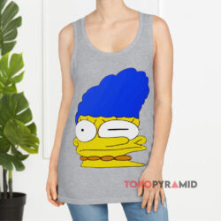 Stretched Marge Simpsons Shirt 2 Stretched Marge Simpsons Grey Tank Top