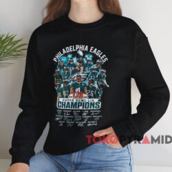 Super Bowl LIX 2025 Champions Philadelphia Eagles Signatures Shirt 2 Super Bowl Lix 2025 Champions Philadelphia Eagles Signatures Shirt Black Sweatshirt 1
