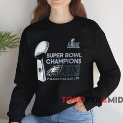 Super Bowl LIX Champions Philadelphia Eagles Locker Room Trophy Collection Shirt 3 Super Bowl Lix Champions Philadelphia Eagles Locker Room Trophy Collection Shirt Black Sweatshirt 1